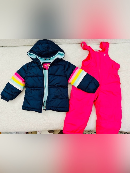 Pink Platinum Other - Pink Platinum Girls Puffer Jacket&Snow Bib Snowsuit Set 2/3T Years Excellent Con